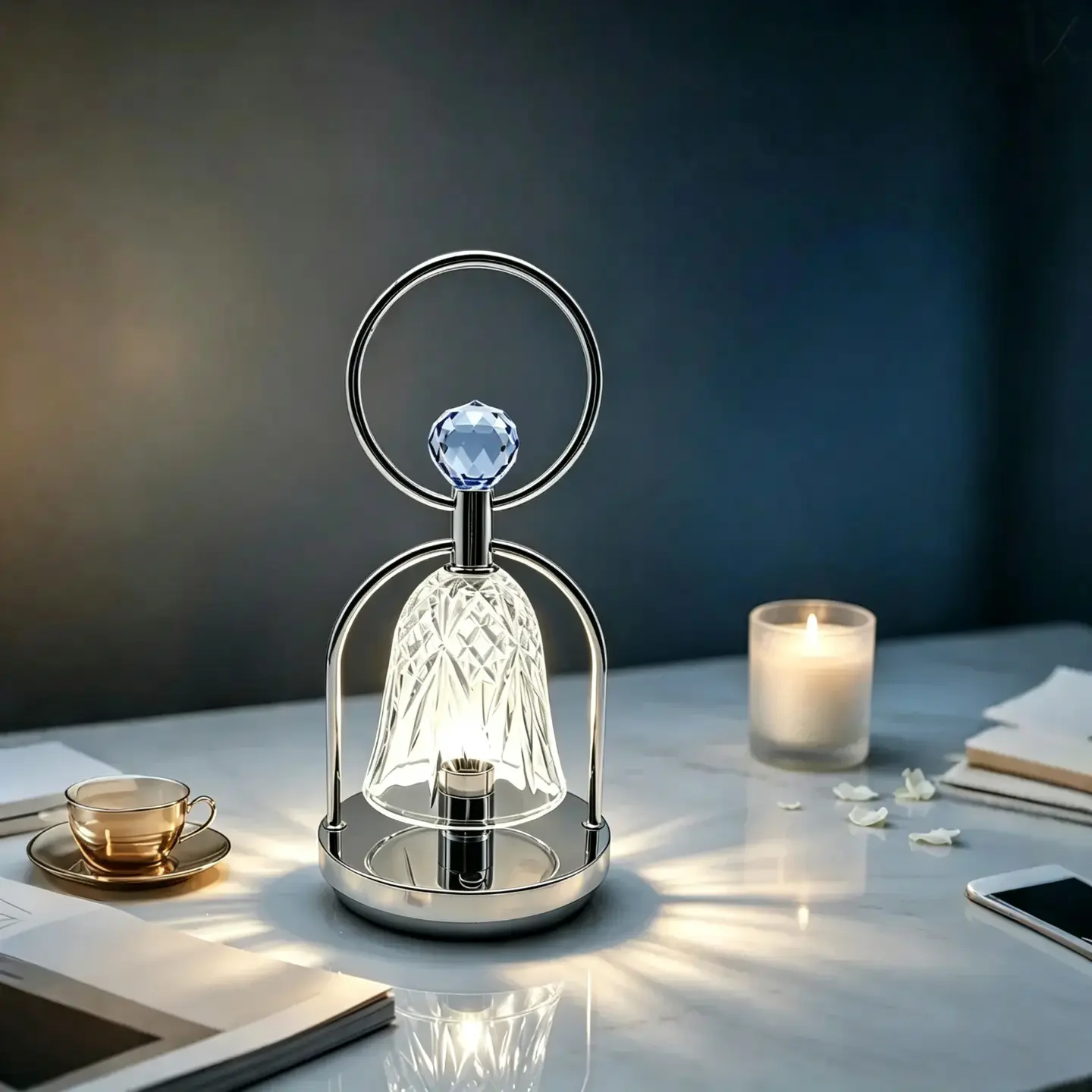 Crystal Cup Handle Lamp